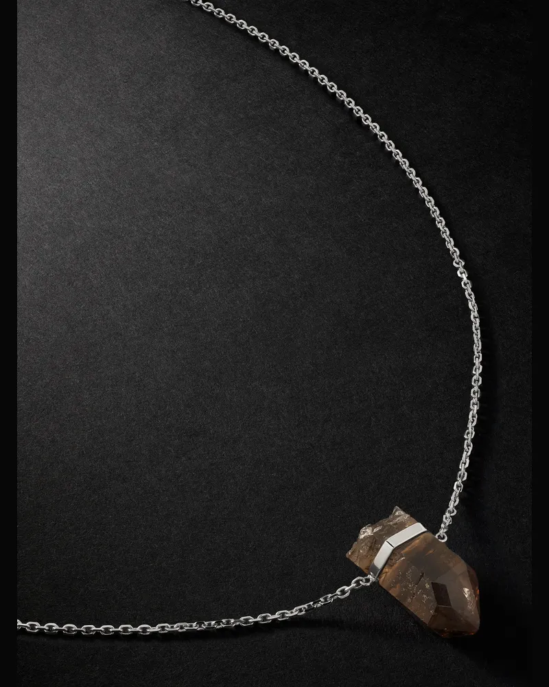 JIA JIA Bar Kette aus Weißgold mit Rauchquarz Silber