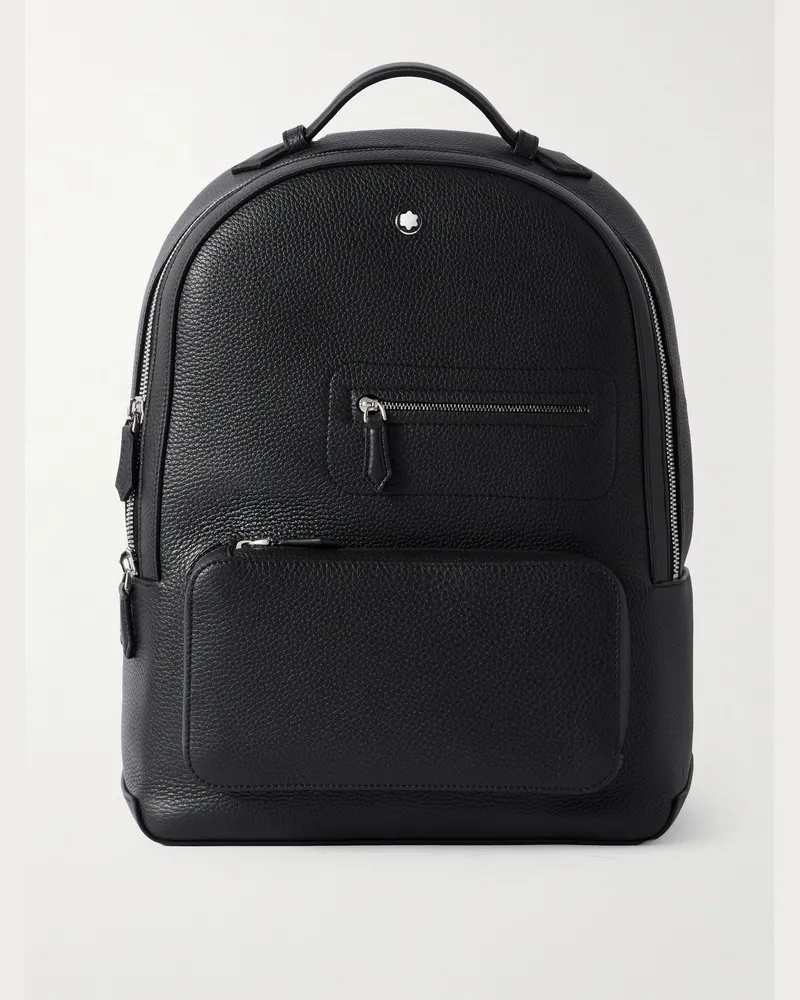 Montblanc Full-Grain Leather Backpack Black
