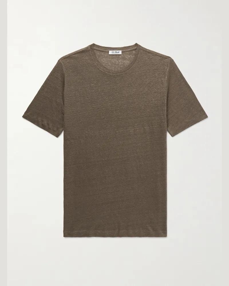 De Petrillo T-Shirt aus Leinen-Jersey Braun