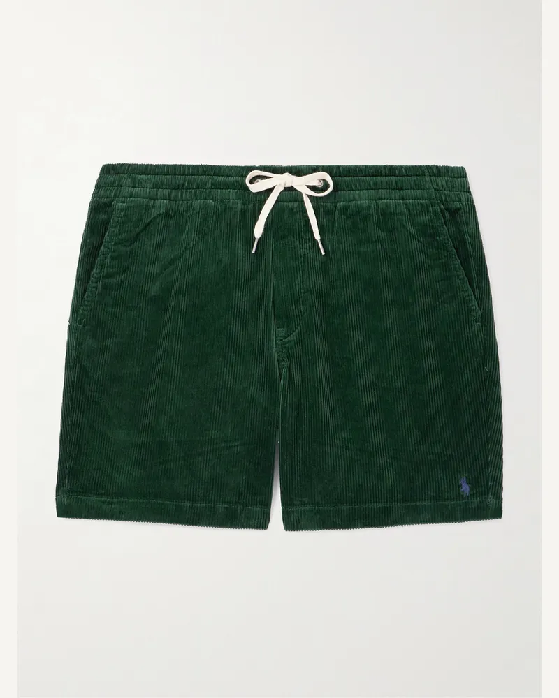 Ralph Lauren Gerade geschnittene Shorts aus Baumwollcord mit Kordelzugbund Grün