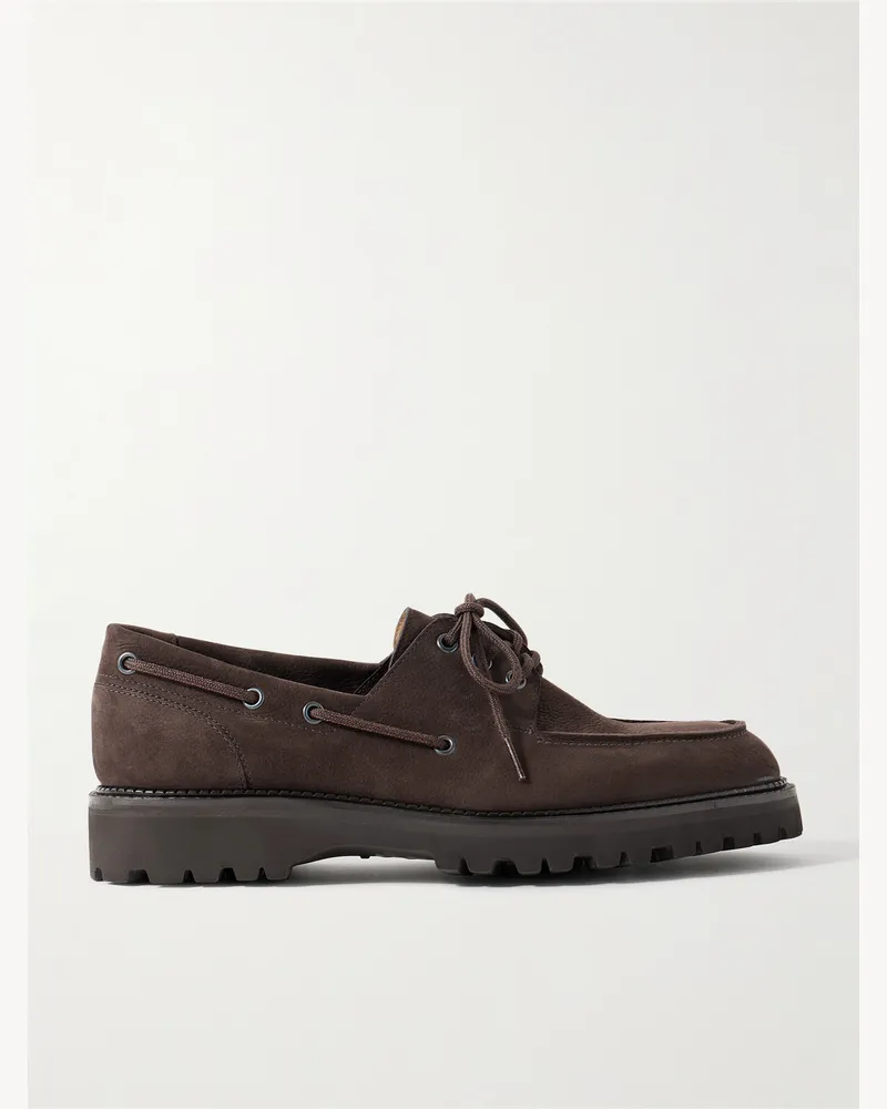 John Lobb Tide Bootsschuhe aus Nubukleder Braun