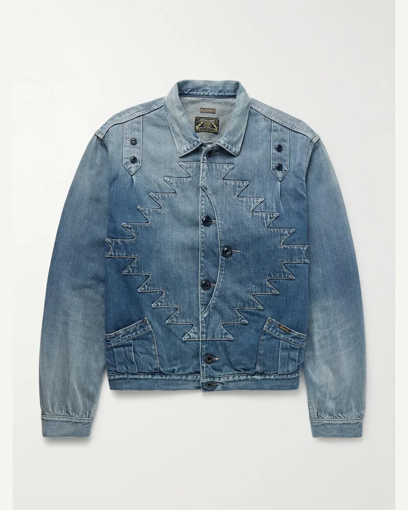 KAPITAL Thunderbird Panelled Denim Blouson Jacket Blue
