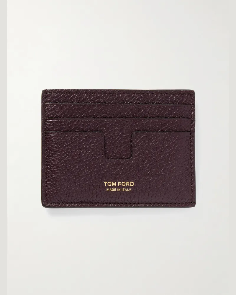 Tom Ford Kartenetui aus vollnarbigem Leder Rot
