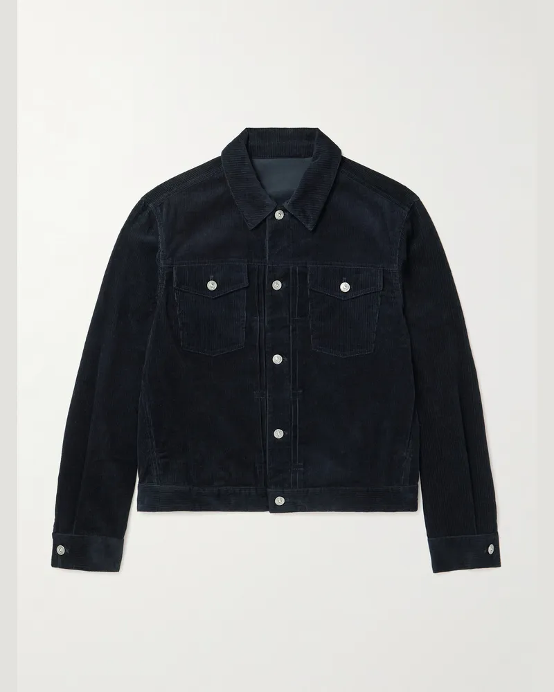 MR P. Cotton-Corduroy Trucker Jacket Blue