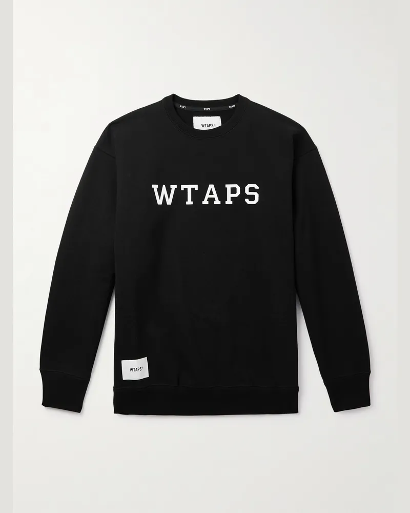 WTAPS Academy Sweatshirt aus Baumwoll-Jersey mit Logoprint und -applikation Schwarz