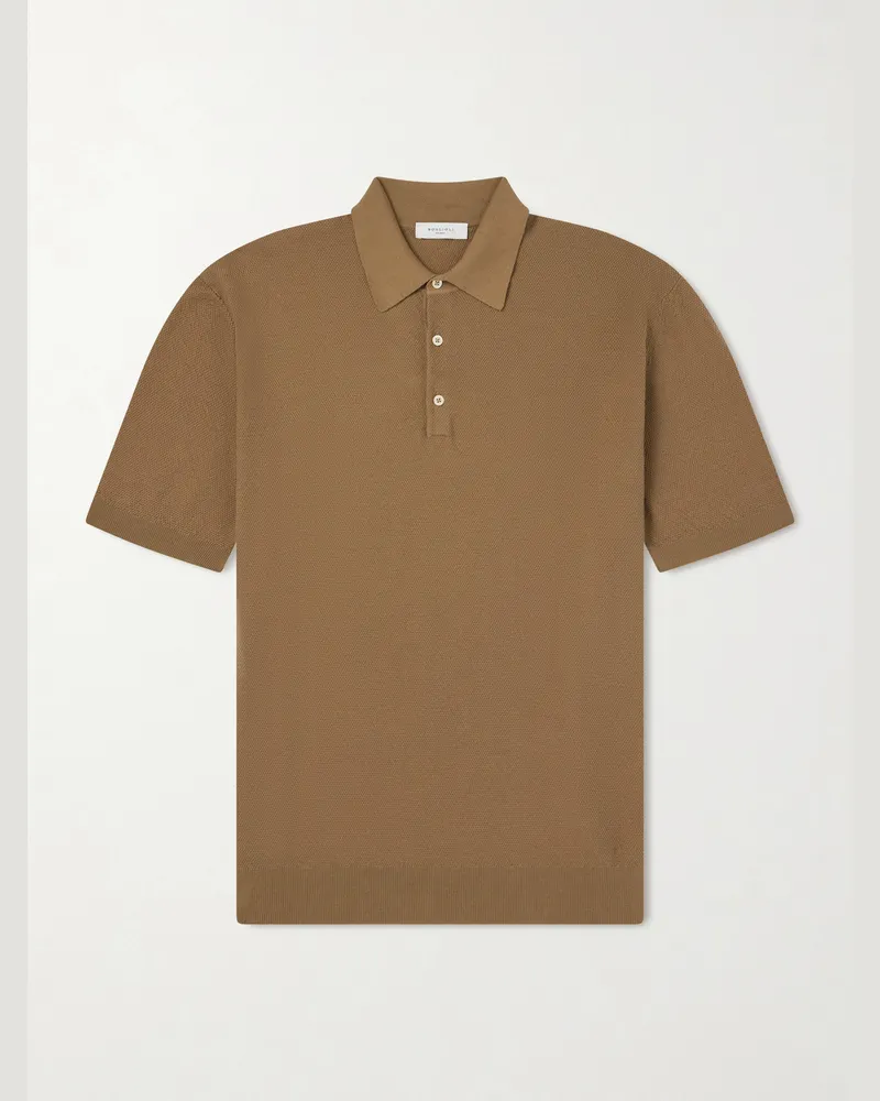 Boglioli Cotton-Piqué Polo Shirt Brown