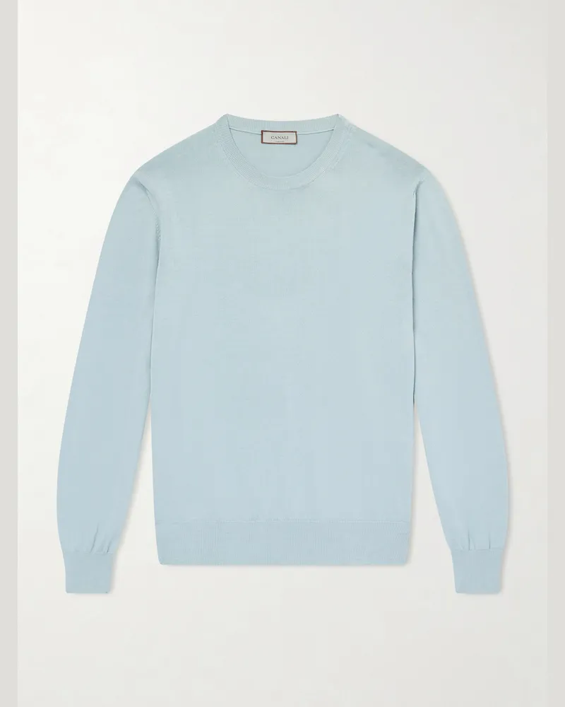 Canali Cotton Sweater Blue