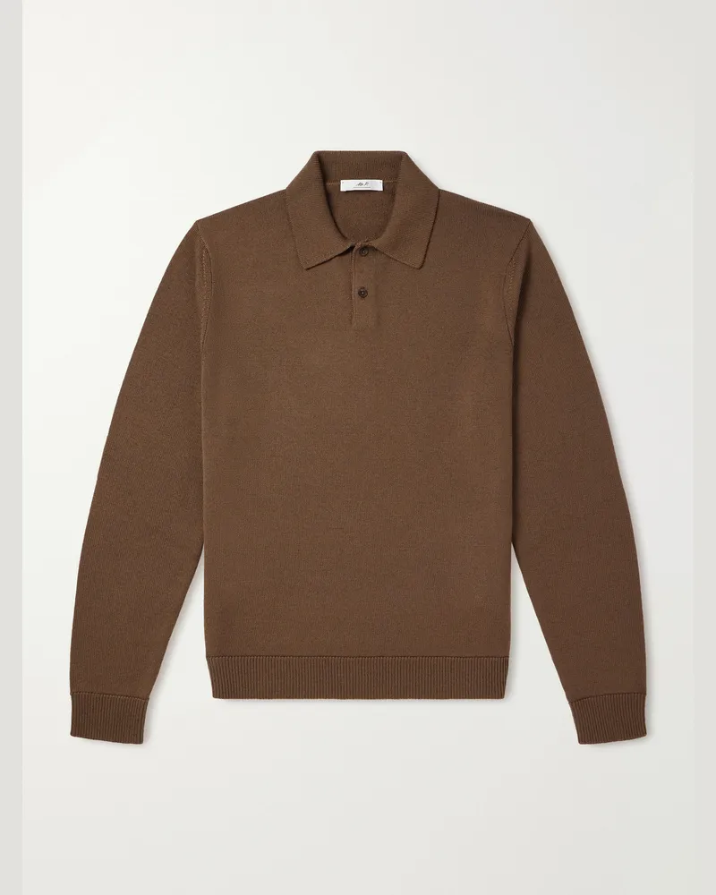 MR P. Merino Wool Polo Shirt Brown