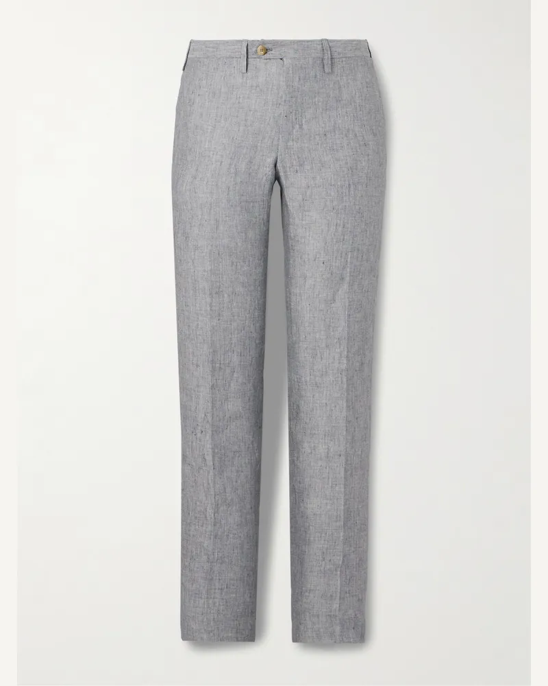 Kiton Gerade geschnittene Hose aus Leinen Grau