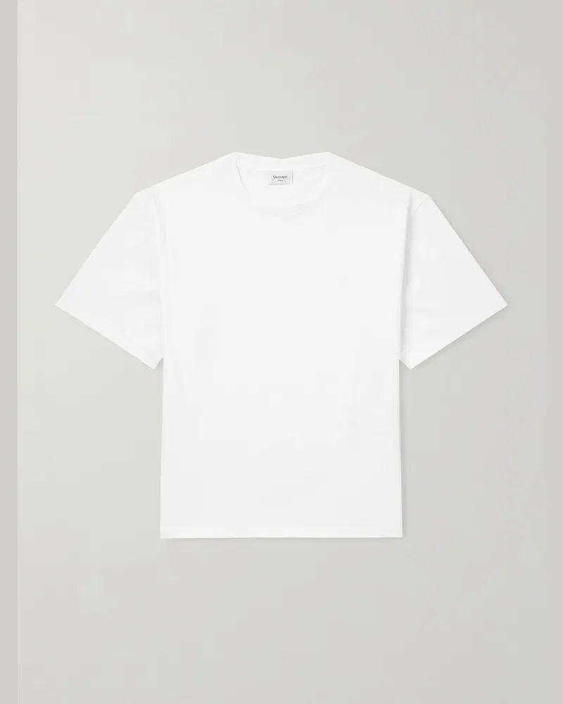 Saint Laurent T-Shirt aus Baumwoll-Jersey Weiß