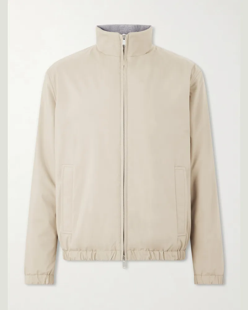 LARDINI Shell Bomber Jacket Neutrals