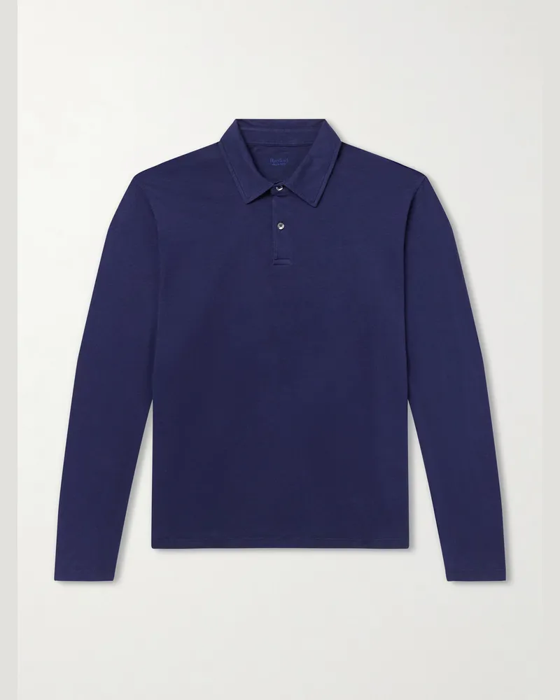 Hartford Cotton-Jersey Polo Shirt Blue