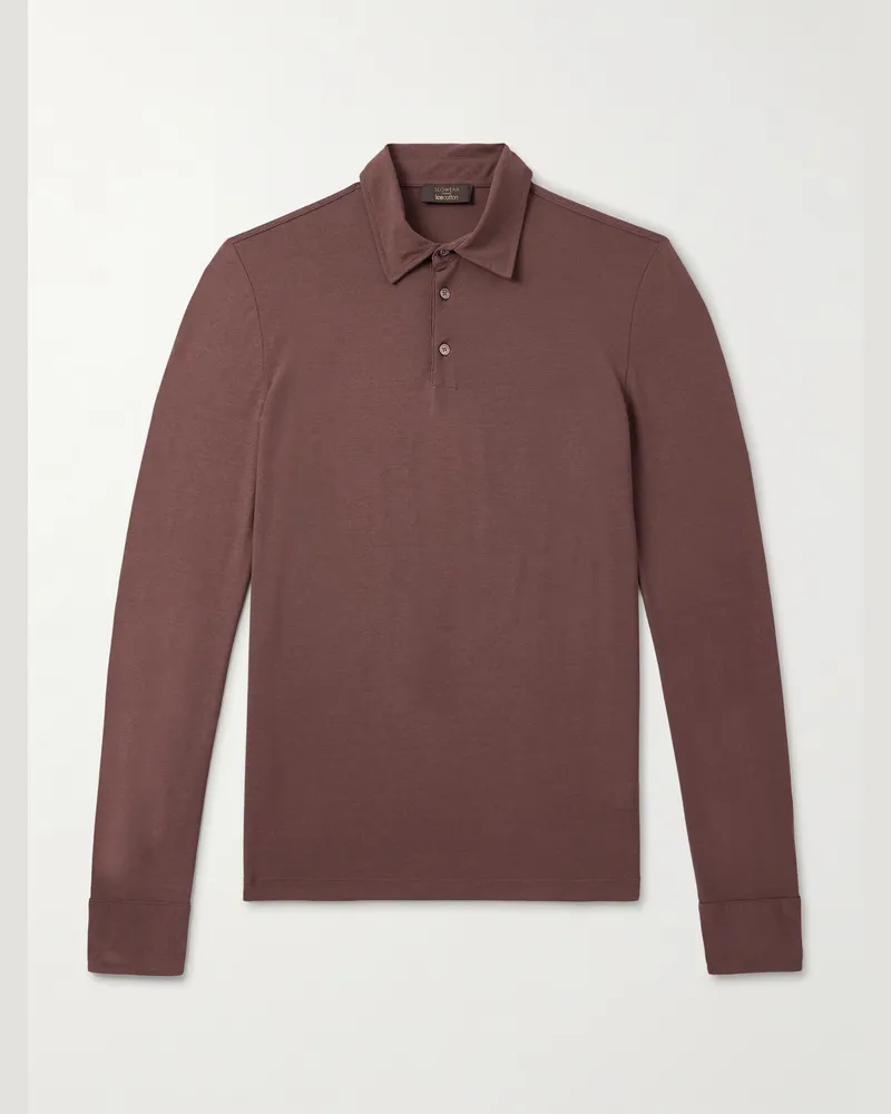 Slowear Incotex Zanone Slim-Fit IceCotton Polo Shirt Brown