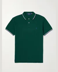 Ralph Lauren Schmal geschnittenes Polohemd aus Baumwoll-Piqué mit Logostickerei Grün