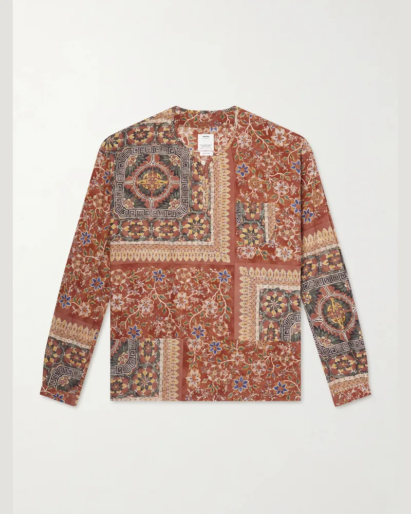 Visvim Bandana-Print Cotton-Voile Shirt Brown
