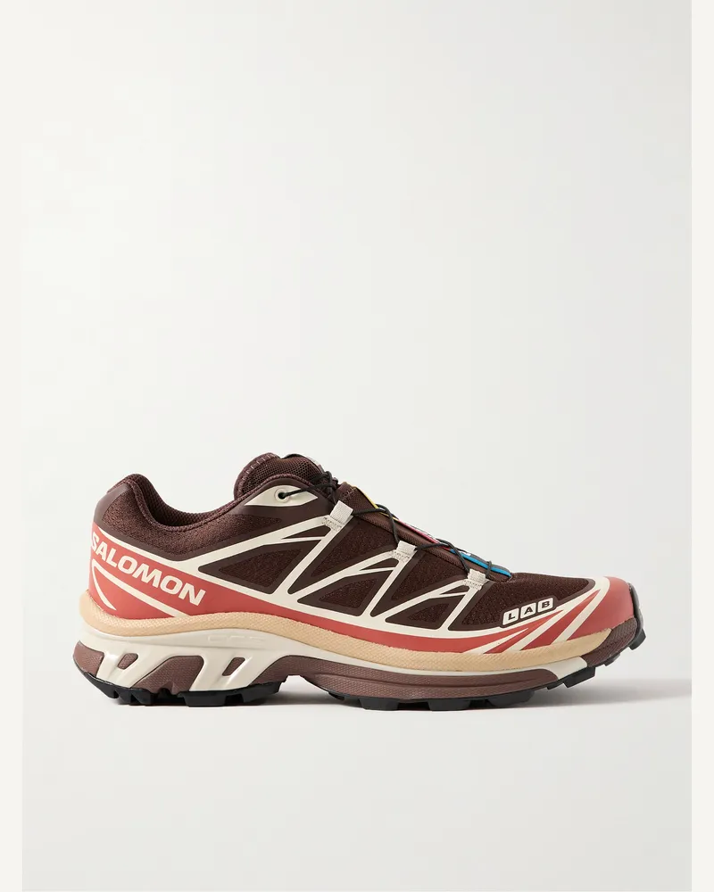 Salomon XT-6 Sneakers aus Mesh mit Gummibesatz Braun