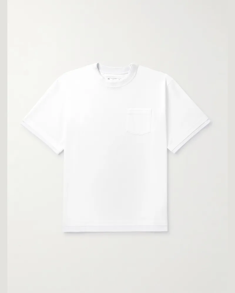 Sacai Mehrlagiges T-Shirt aus Baumwoll-Jersey Weiß