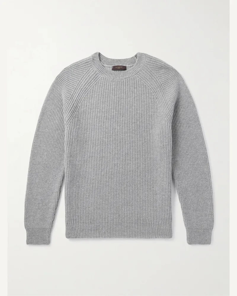 Incotex Rippstrickpullover aus Kaschmir Grau