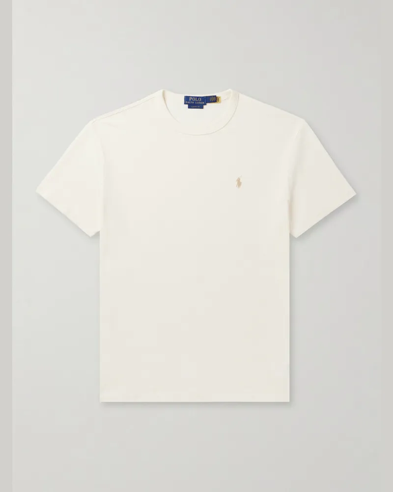 Ralph Lauren T-Shirt aus Baumwoll-Jersey mit Logostickerei Neutral