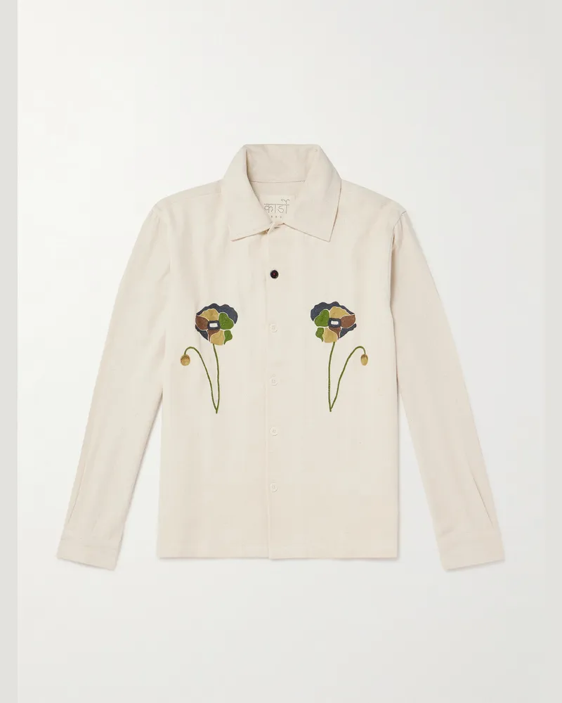 KARDO Martin Hemd aus Baumwoll-Twill mit Stickereien Neutral