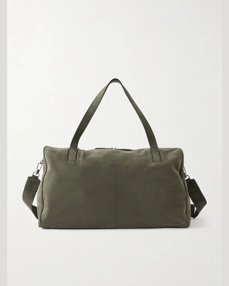 Ermenegildo Zegna Nubuck Weekend Bag Green