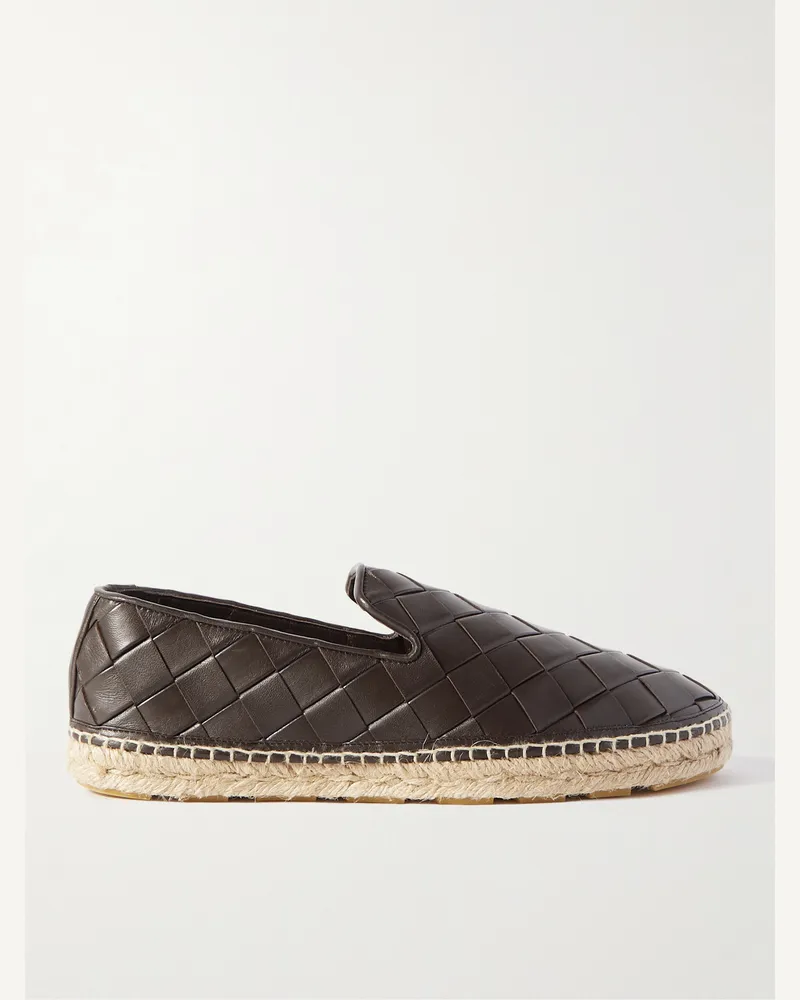 Bottega Veneta Espadrilles aus Intrecciato-Leder Braun