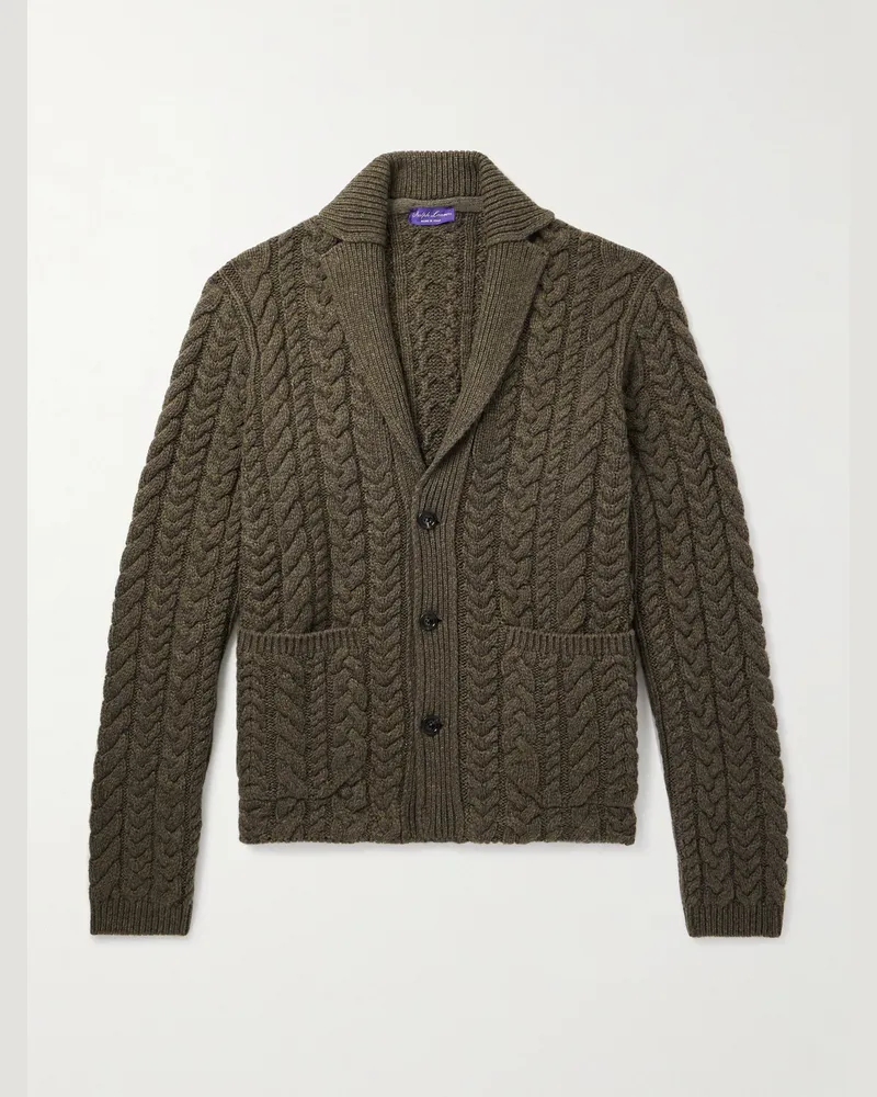 Ralph Lauren Cardigan aus Kaschmir in Zopfstrick Grün
