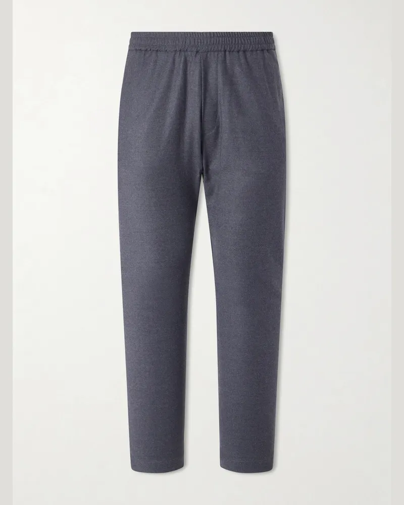 BARENA Bativoga Straight-Leg Wool-Blend Drawstring Trousers Gray