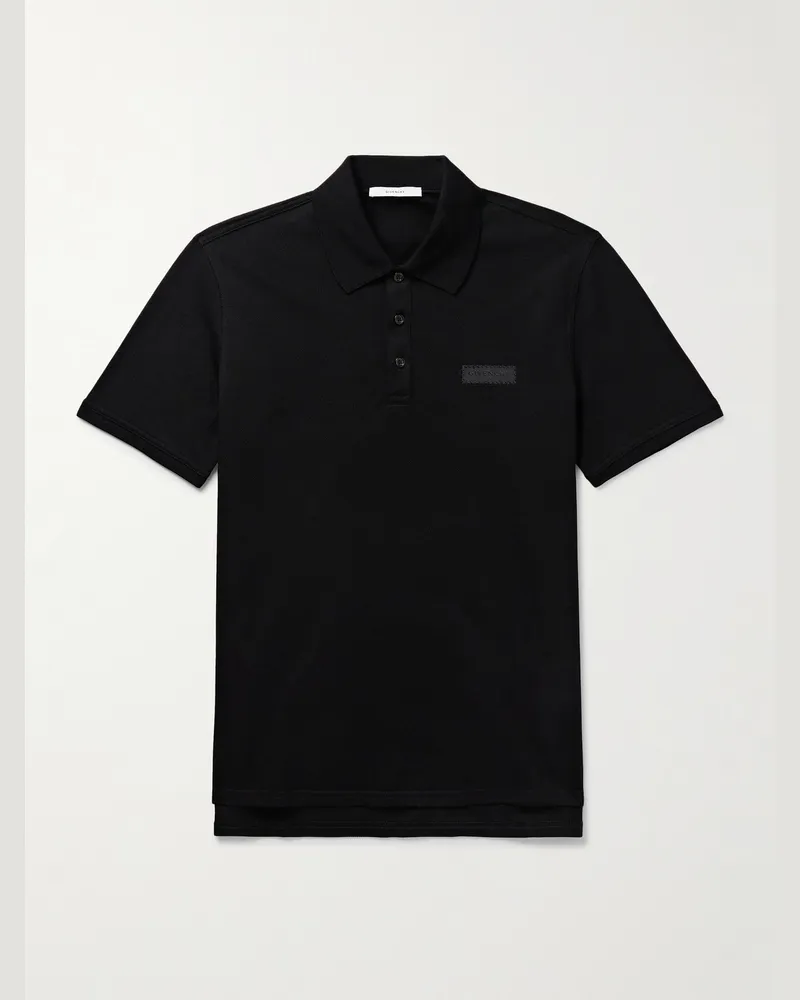 Givenchy Polohemd aus Baumwoll-Piqué Schwarz