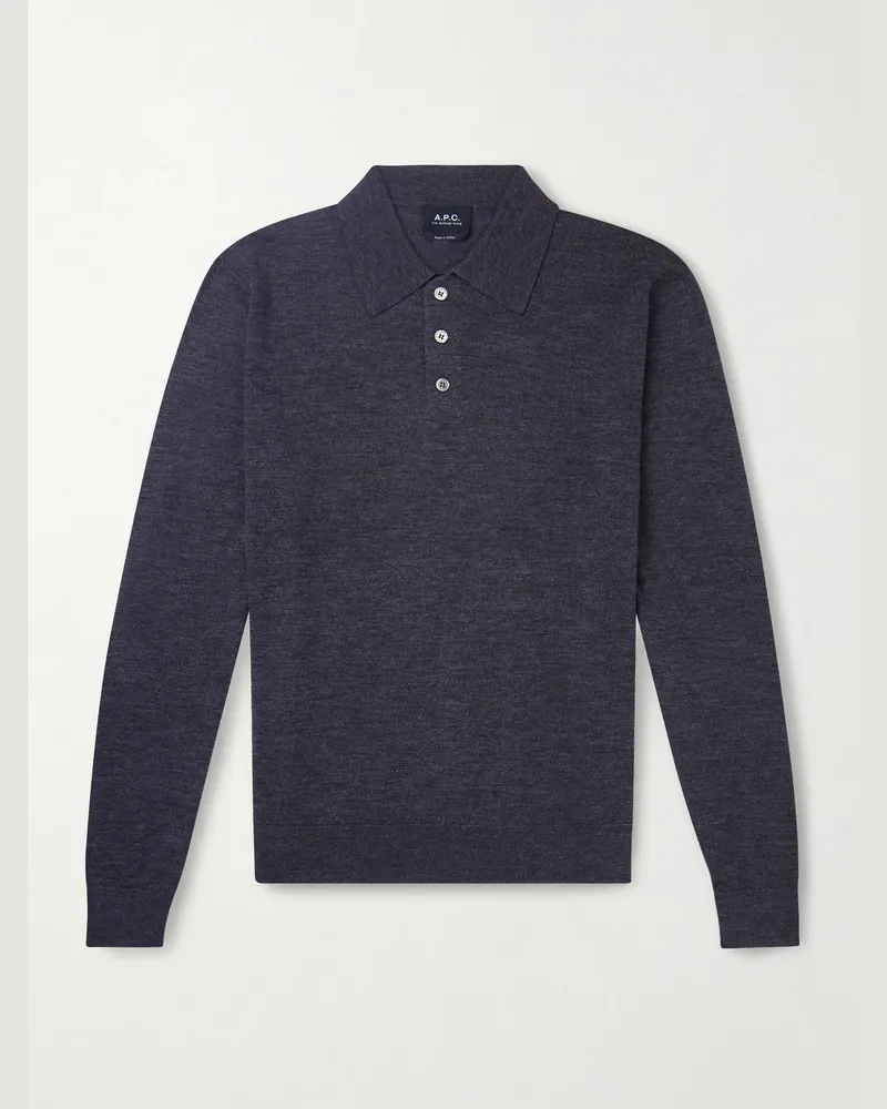 A.P.C. Wool Polo Shirt Gray