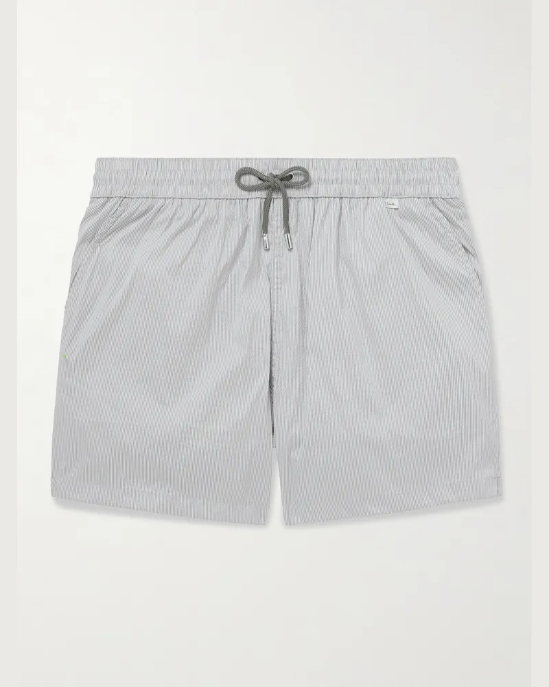 Paul Smith Gerade geschnittene mittellange Badeshorts mit Nadelstreifen Grau