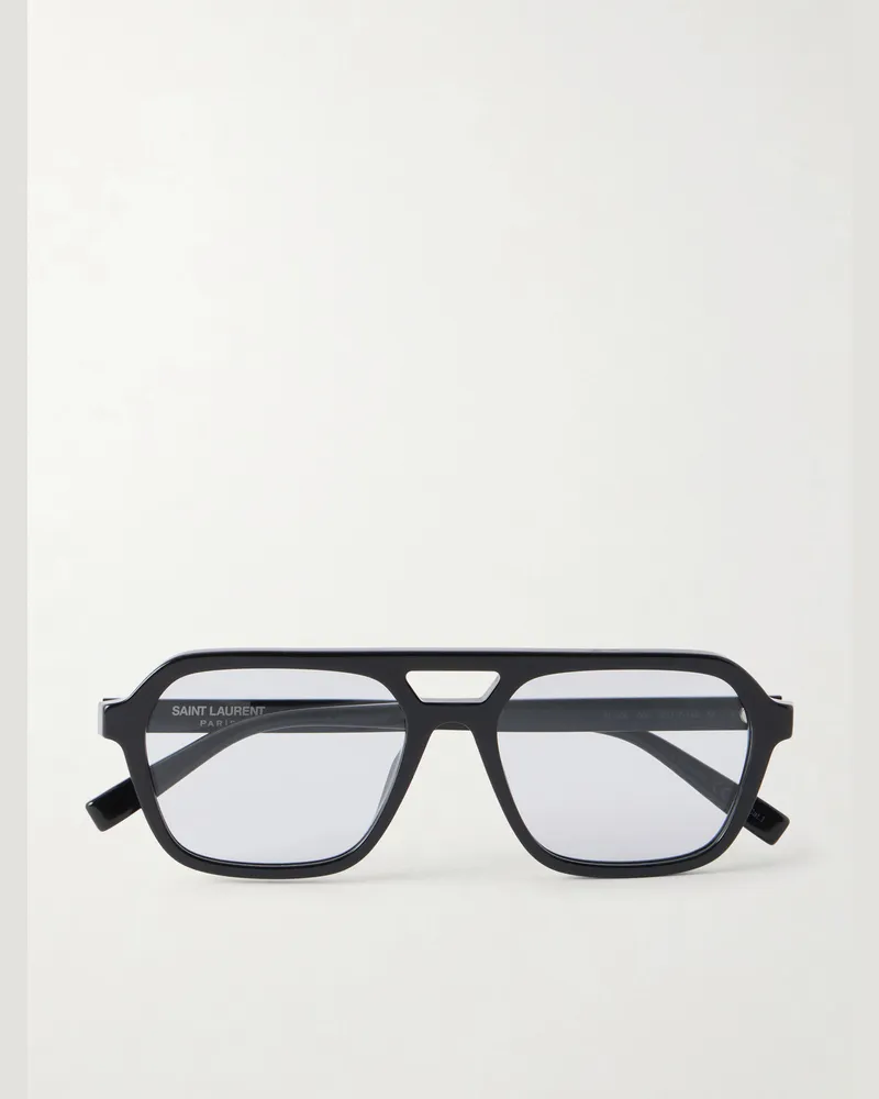 Saint Laurent Aviator-Style Acetate Sunglasses Black