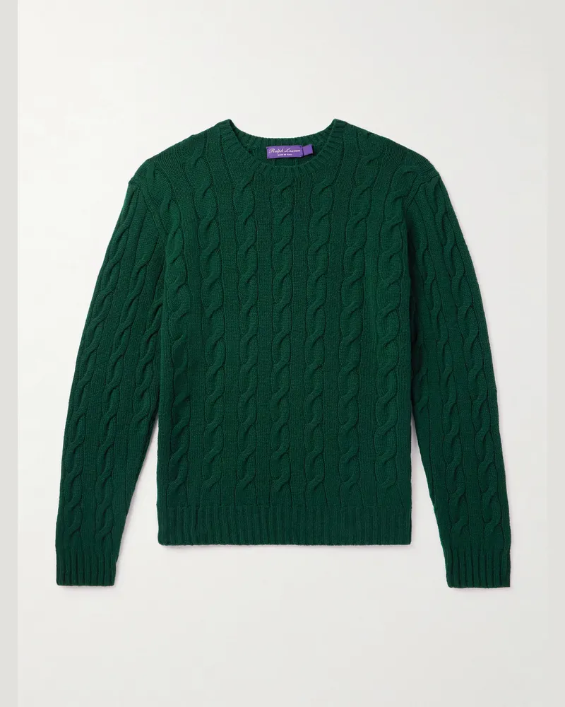 Ralph Lauren Pullover aus Kaschmir in Zopfstrick Grün