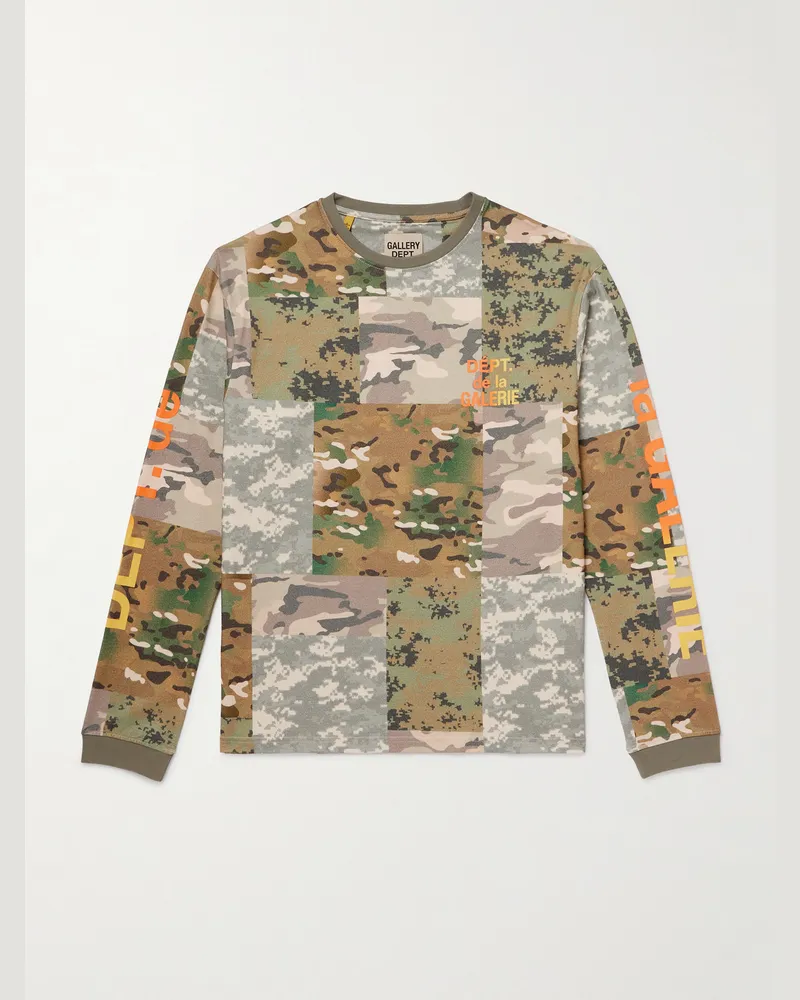 GALLERY DEPT. Oberteil aus Baumwoll-Jersey mit Camouflage-Print Grün