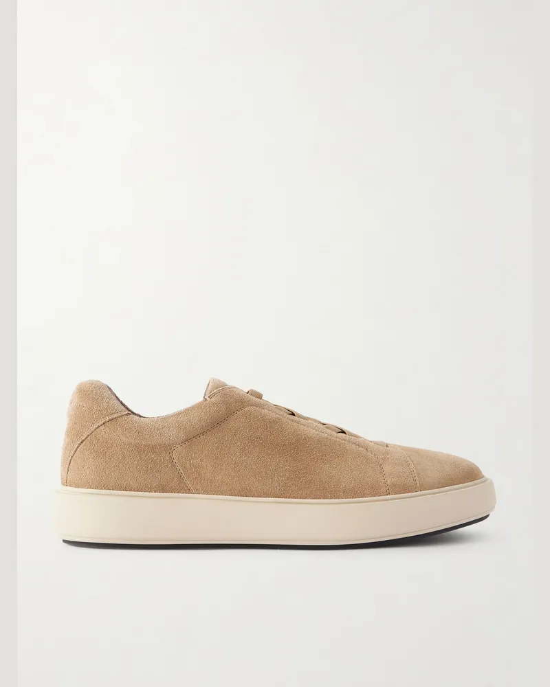 Officine Creative Italia Slouch 001 Suede Sneakers Neutrals