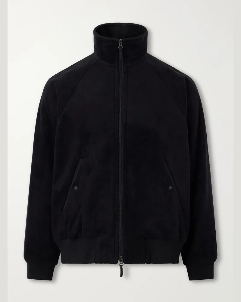 ATON Silk And Wool-Blend Fleece Jacket Black