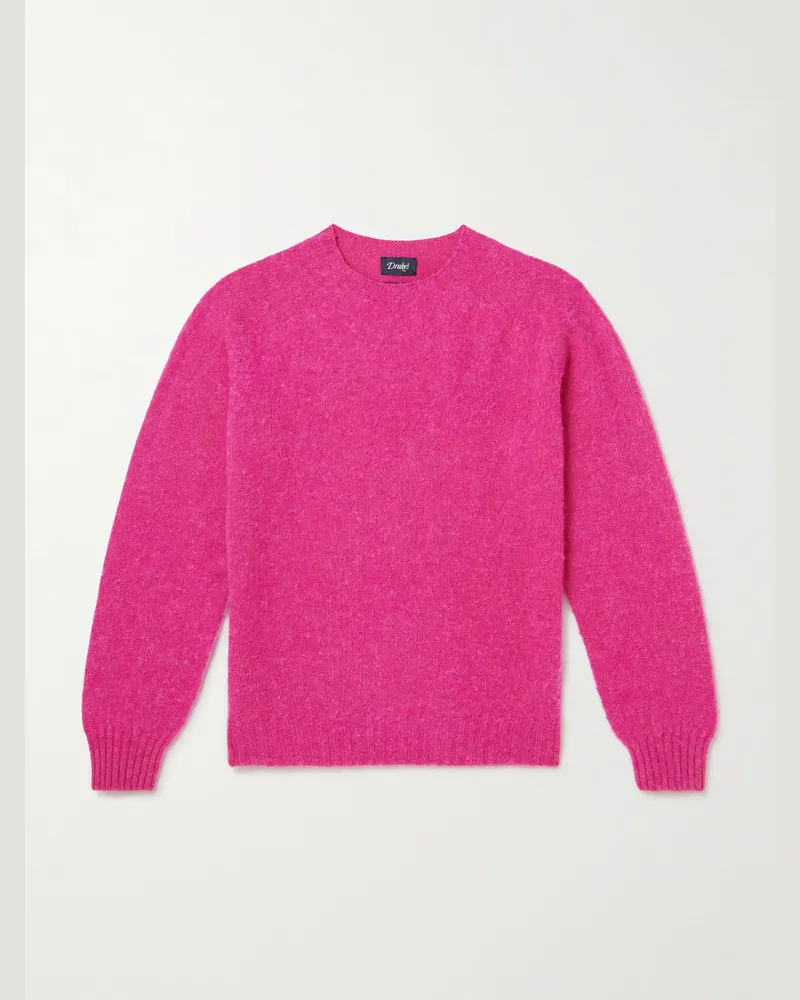 Drake's HIM Pullover aus Shetland-Wolle Pink