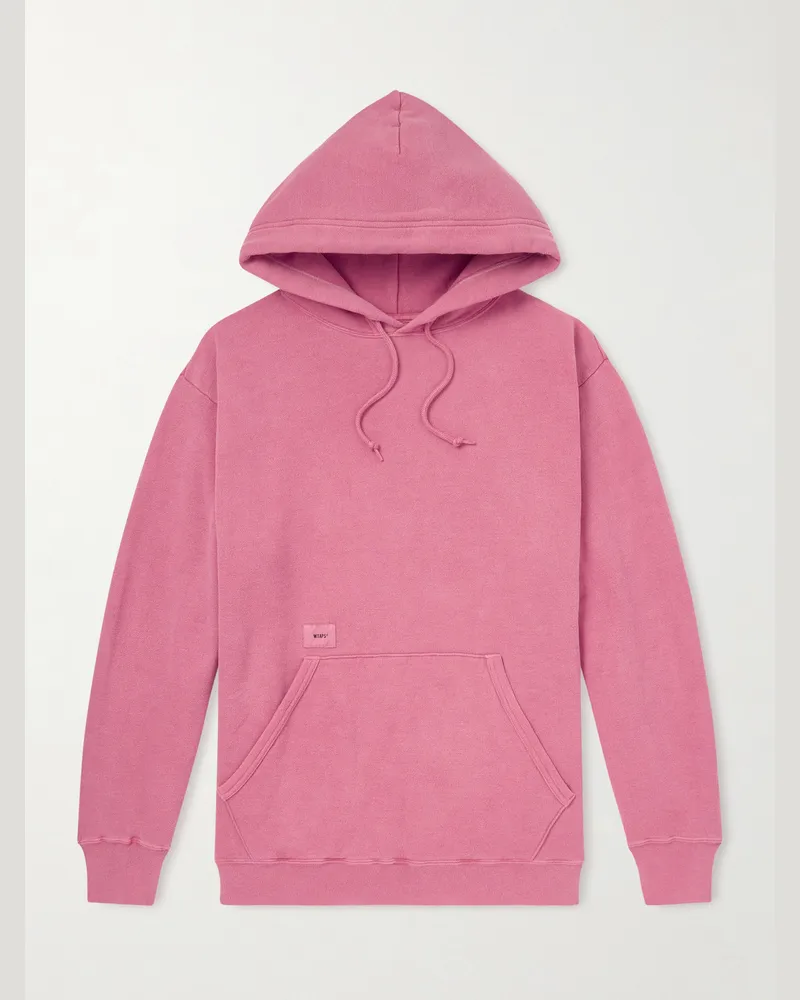 WTAPS Hoodie aus Jersey aus einer Baumwollmischung mit Logoapplikation Pink