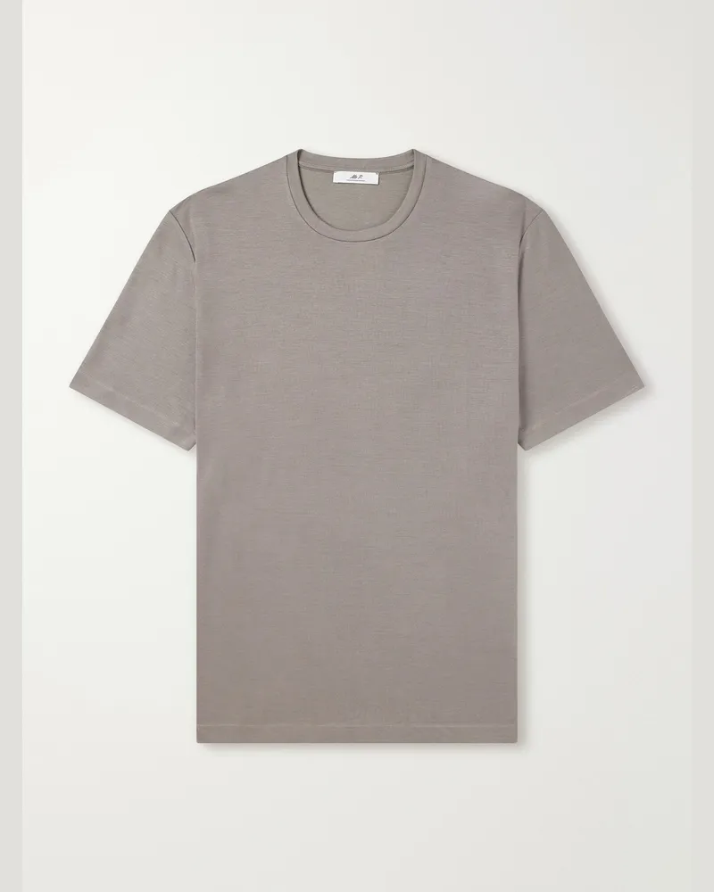 MR P. Cotton and Lyocell-Blend Jersey T-Shirt Neutrals