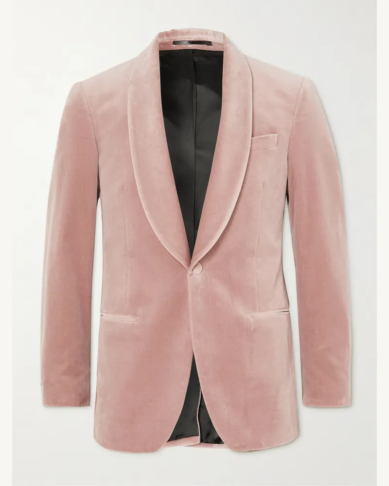 MR P. Smokingjacke aus Samt aus einer Baumwollmischung Pink