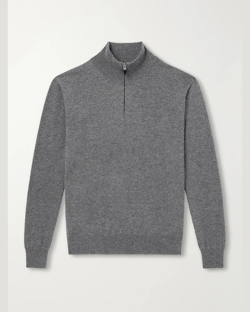 Canali Cashmere Half-Zip Sweater Gray