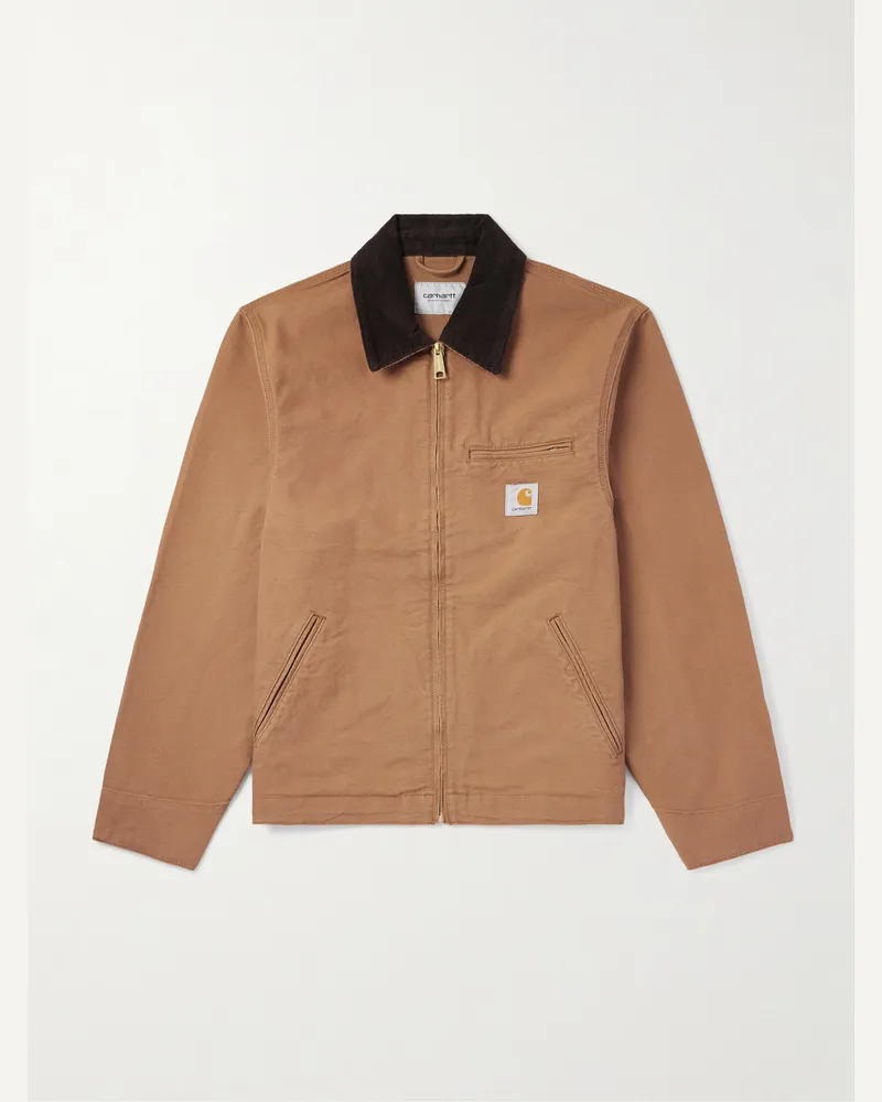 Carhartt WIP Detroit Jacke aus Biobaumwoll-Canvas mit Cordkragen Braun