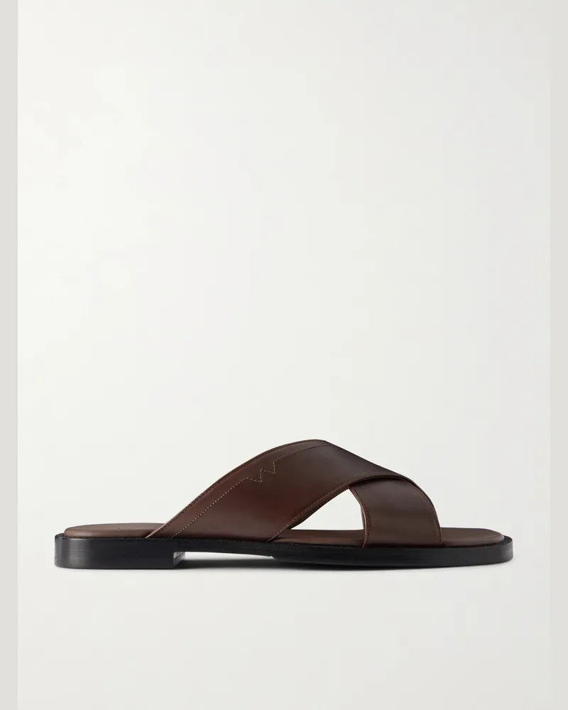 JM Weston Leather Sandals Brown