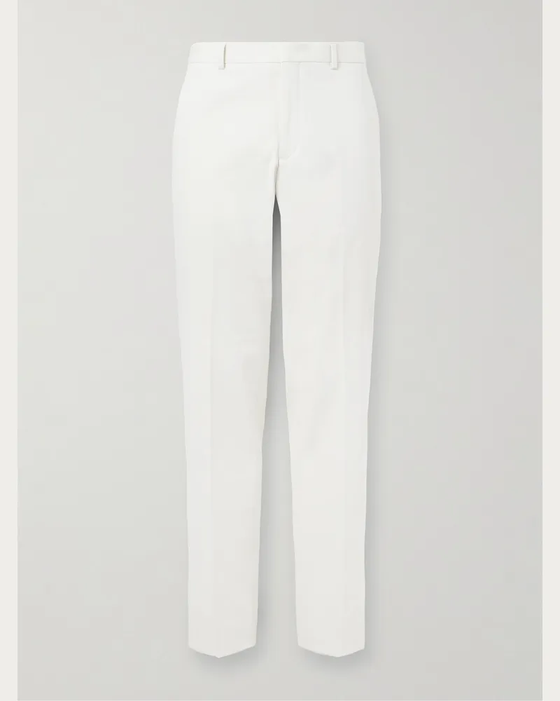 Loro Piana Jarno Austin gerade geschnittene Hose aus Stretch-Baumwoll-Twill Weiß