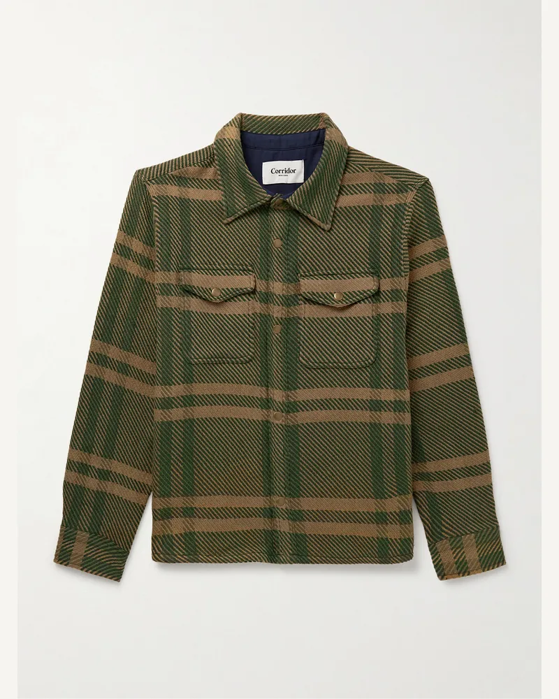 Corridor Jacke aus kariertem Baumwoll-Twill Grün