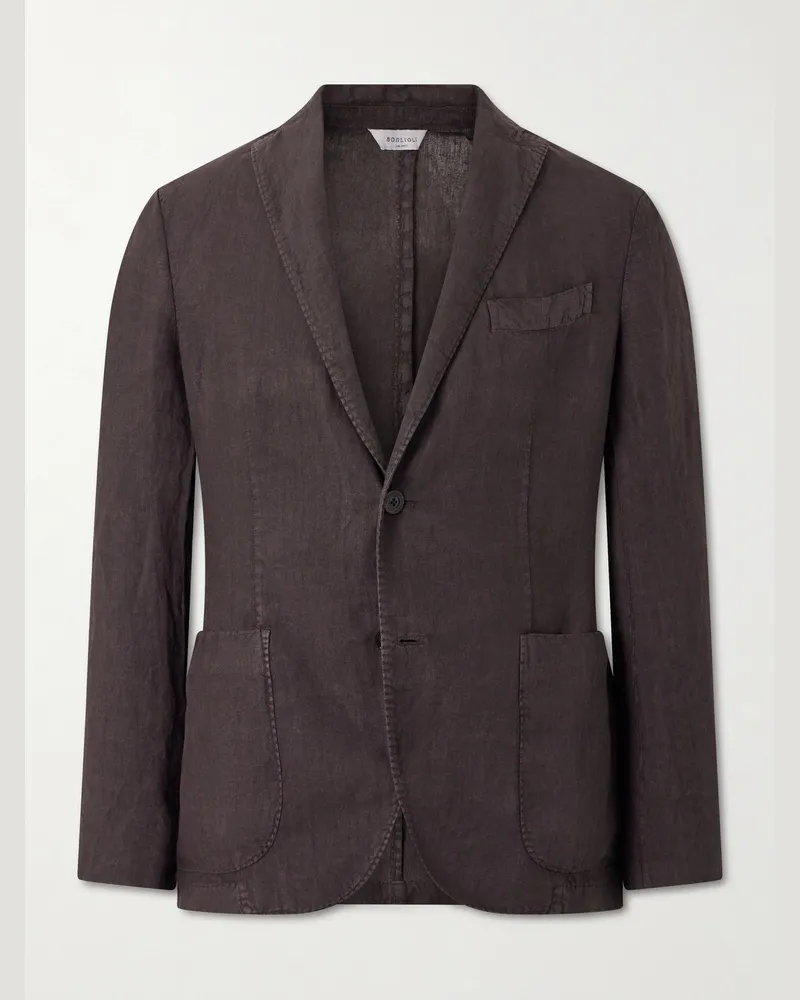 Boglioli Linen Suit Jacket Brown