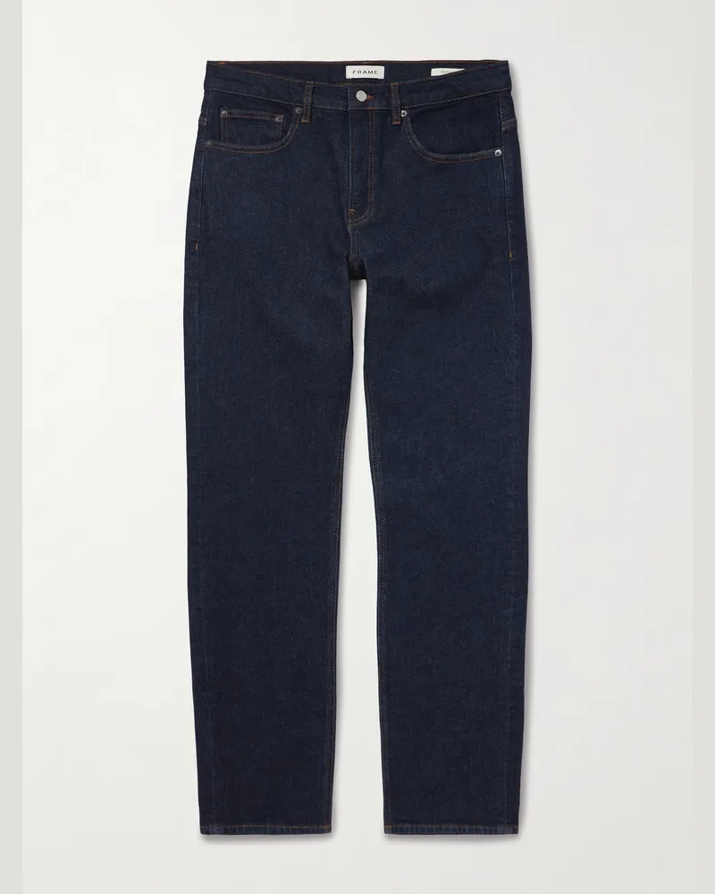 Frame Denim The Straight schmal geschnittene Jeans Blau
