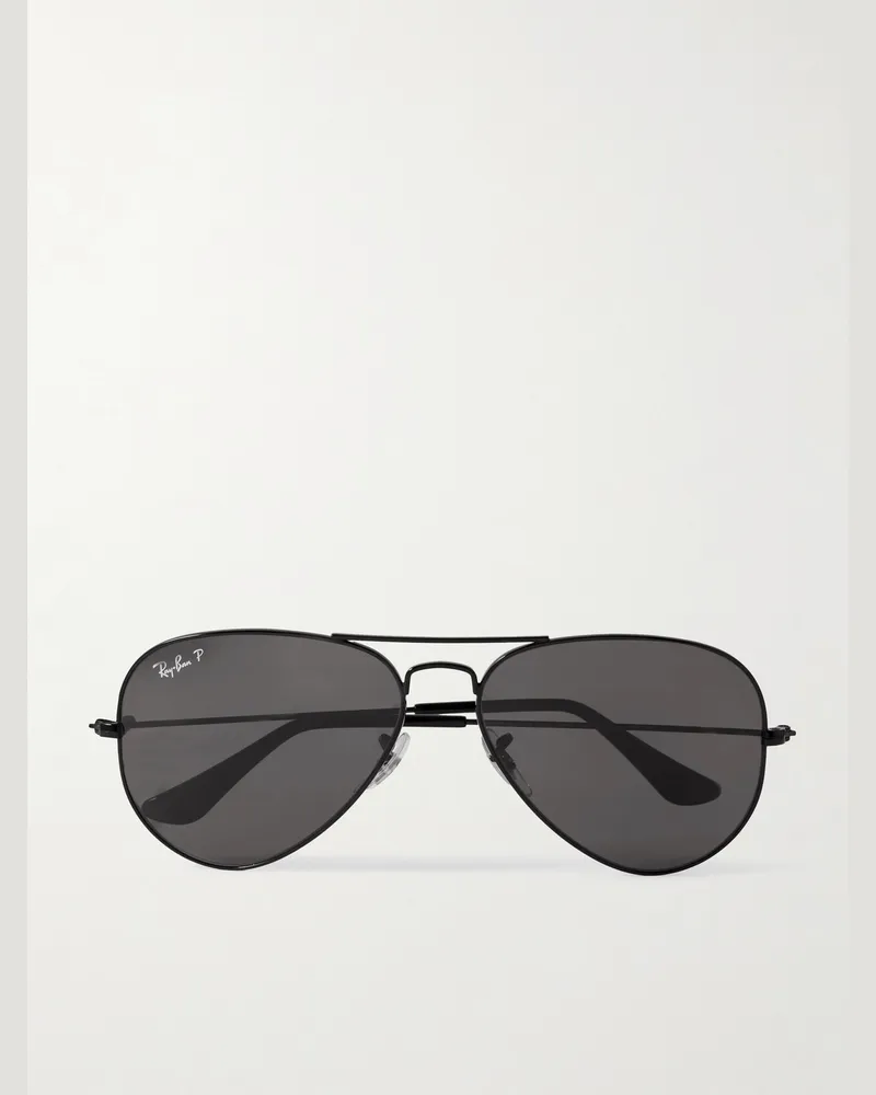 Ray Ban Polarisierte Pilotensonnenbrille aus Metall Schwarz