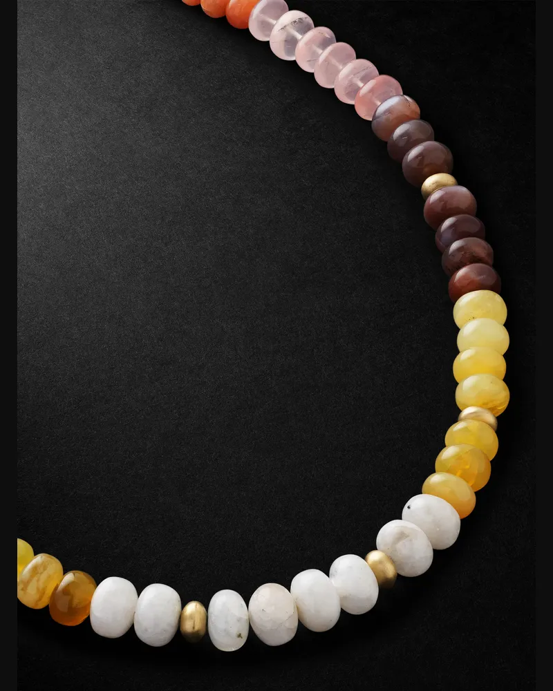 Jacquie Aiche Gold Opal Beaded Necklace Multi