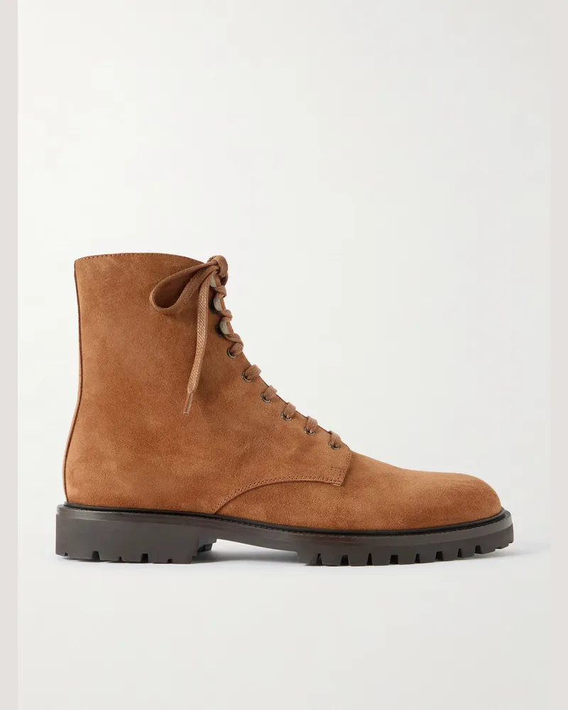 Brunello Cucinelli Polacco Stiefel aus Veloursleder Braun